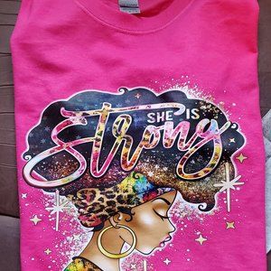 She is Strong Womens Cotton Custom Made Tshirt